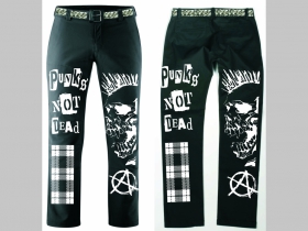 Punks not Dead - Nohavice " ROCK " s motívom Pánske aj dámske, farba: čierna, stredne hrubý materiál 250g/m2 100%bavlna